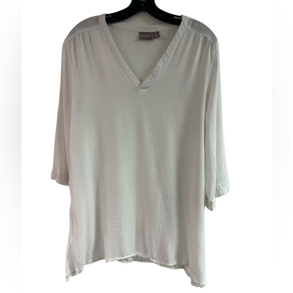 Chico’s White Tunic Top Size 3 (16/18)
